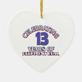 Funny 13. Geburtstagsdesigns Keramikornament