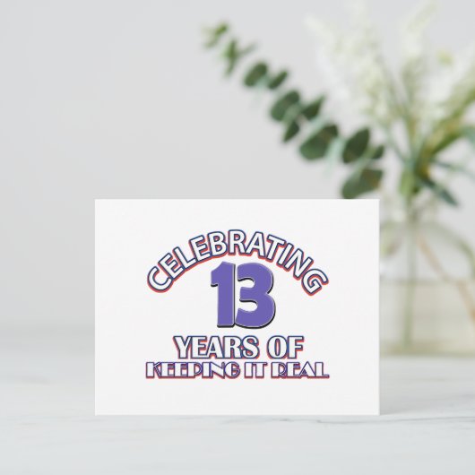Funny 13. Geburtstagsdesigns Postkarte (Stehend Vorderseite)