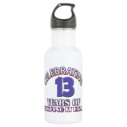Funny 13. Geburtstagsdesigns Trinkflasche (Vorderseite)
