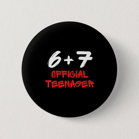 Funny 13th Birthday Teenager 6+7 Year Old Boys Kid Button (Vorderseite)