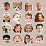 Funny 16 Fotos Custom-Cut Vinyl Sticker<br><div class="desc">Der Hintergrund muss transparent sein und sicherstellen, dass das Foto eng auf das Objekt/Gesicht zugeschnitten ist. Sie können den Hintergrund des Fotos mit dem Zazzle Design Tool entfernen und auf "Hintergrund entfernen" klicken. Oder Sie können Canva, andere Apps, & Online Foto Background Remover benutzen. Wenn Sie Hilfe benötigen, schreiben Sie...</div>