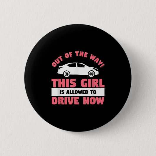 Funny 16th Birthday Driving Quote For A New Licens Button (Vorderseite)