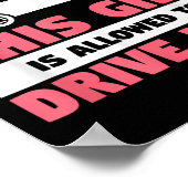 Funny 16th Birthday Driving Quote For A New Licens Poster (Ecke)