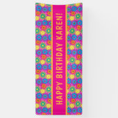 Funny 1960er Blume Power Happy Hippie Birthday Banner (Vertikal)