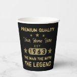 Funny 1963 Birthday Man Myth Legend<br><div class="desc">Ein lustiges Geburtstagsdesign,  das dem Mann den Mythos der Legende sagt! Geburtstagsgeschenke für Männer,  die ihr Alter in einem einstündigen Jahr feiern. Schwarz und Gold mit einem coolen Not leidenden Schriftart,  der Ihnen lasse,  Ihren Namen mit der Option personalisieren!</div>