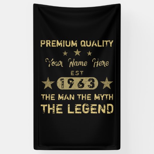 Funny 1963 Birthday Man Myth Legend Banner (Vertikal)
