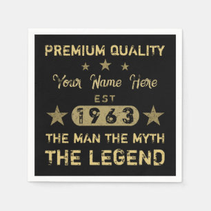 Funny 1963 Birthday Man Myth Legend Serviette