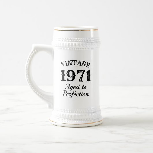 Funny 1971 weiße Bierstein Geschenk für 50. Geburt Bierglas (Links)