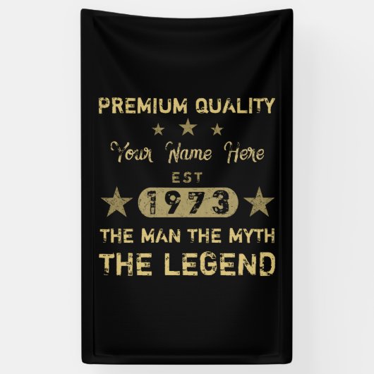 Funny 1973 Birthday Man Myth Legend Banner (Vertikal)