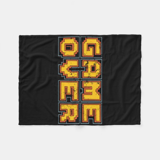 Funny 1980s Retro Video Game Arcade Nostalgia Game Fleecedecke (Vorderseite (Horizontal))