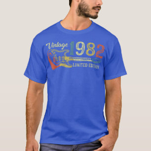 Funny 1982 Geburtstagsgeschenk für Männer Guitar L T-Shirt