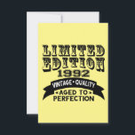Funny 1992 Birthday Card Limited Edition Dankeskarte<br><div class="desc">Limited edition 1992 Vintage Quality Aged to perfection.</div>