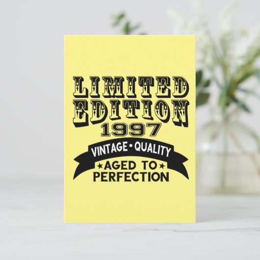 Funny 1997 Birthday Card Limited Edition Dankeskarte (Stehend Vorderseite)