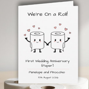 Funny 1. Hochzeit Ein Papierjubiläum, Toilette Karte