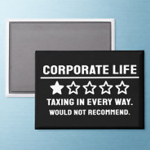 Funny 1-Star Corporate Life Review Kühlschrankmagn