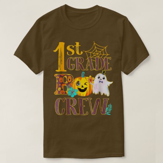 Funny 1st Boo Crew Halloween Teacher Kostüm T-Shirt (Design vorne)