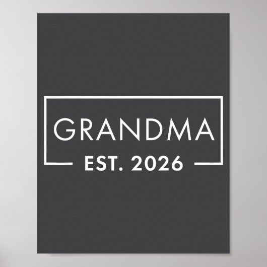Funny 1st Time Grandma Est 2026 New Grandma  Poster (Vorne)