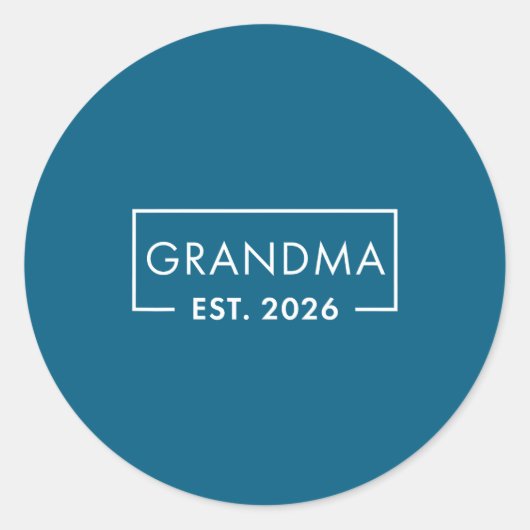 Funny 1st Time Grandma Est 2026 New Grandma  Runder Aufkleber (Vorderseite)