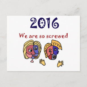 Funny 2016 Election Frustration Cartoon Postkarte