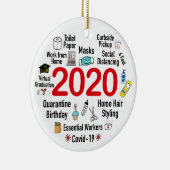 Funny 2020 Covid Quarantine Christmas Keepake Keramik Ornament (Rechts)