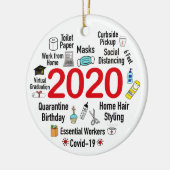 Funny 2020 Covid Quarantine Christmas Keepake Keramik Ornament (Links)
