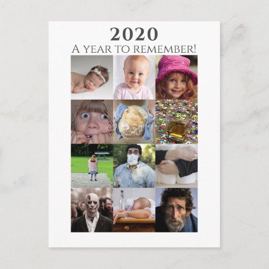Funny 2020 pro Jahr zu erinnern FotoCollage Postkarte (Vorderseite)