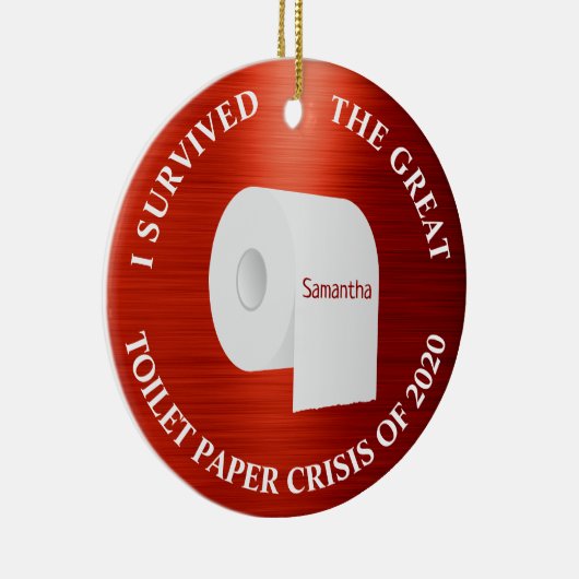 Funny 2020 Toilettenpapier Covid Weihnachten Rot Keramik Ornament (Rechts)