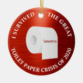 Funny 2020 Toilettenpapier Covid Weihnachten Rot Keramik Ornament (Vorne)