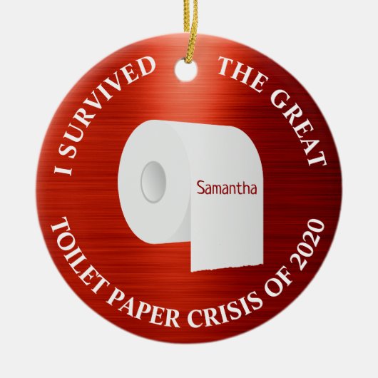 Funny 2020 Toilettenpapier Covid Weihnachten Rot Keramik Ornament (Vorne)