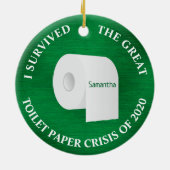 Funny 2020 Toilettenpapier Covid Weihnachtsgrün Keramik Ornament (Hinten)