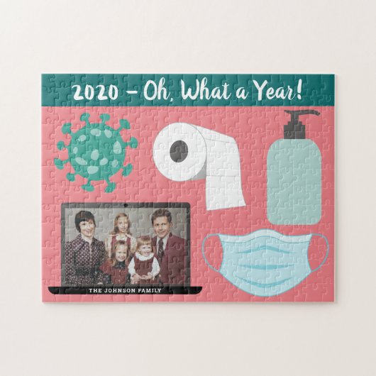Funny 2020 Virusmuster Maske Toilettenpapier 1 Fot Puzzle (Horizontal)