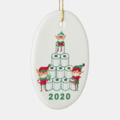 Funny 2020 Weihnachtself | Toilettenpapier Keramik Ornament (Rechts)