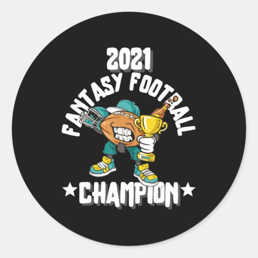 FUNNY 2021 FANTASY FOOTBALL CHAMPION FANTASY LEAGU RUNDER AUFKLEBER (Vorderseite)