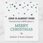 Funny 2021 ist fast über Gold Stars Urlaub Weinetikett (Einzelnes Label)