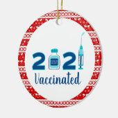 Funny 2021 vaccine christmas ceramic ornament (Links)