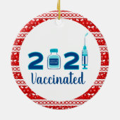 Funny 2021 vaccine christmas ceramic ornament (Hinten)