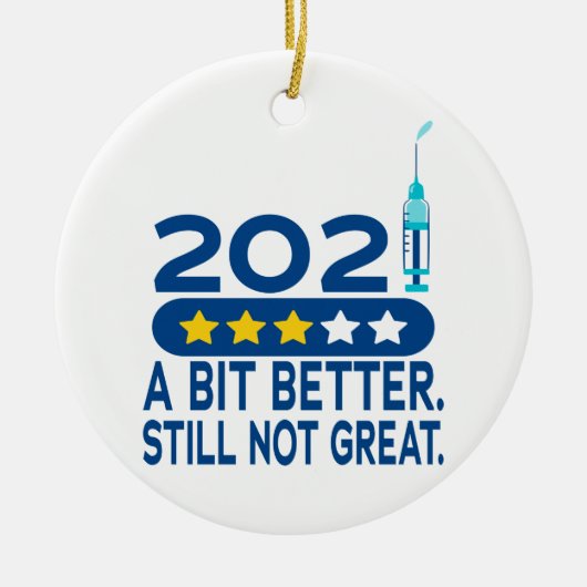 Funny 2021 vaccine christmas keramik ornament (Vorne)