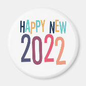 Funny 2022 Frohes neues Jahr mit farbenfrohen Text Magnet (Vorne)