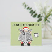 Funny 2022 Holiday Cartoon Feiertagspostkarte (Stehend Vorderseite)