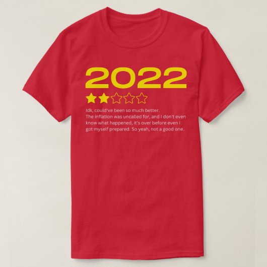 Funny 2022 Rating Year in Review T-Shirt (Design vorne)