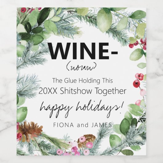 Funny 2022 Weinkleber hält uns zusammen mit Grün Weinetikett (Einzelnes Label)