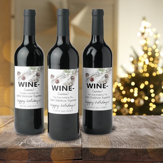 Funny 2023 Weinkleber hält uns zusammen mit der Na Weinetikett