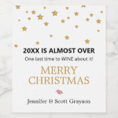 Funny 2024 ist fast über Gold Stars Urlaub Weinetikett (Einzelnes Label)