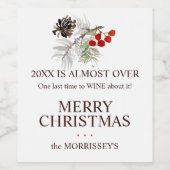 Funny 2024 ist fast über grüne Namen Urlaub Weinetikett (Einzelnes Label)