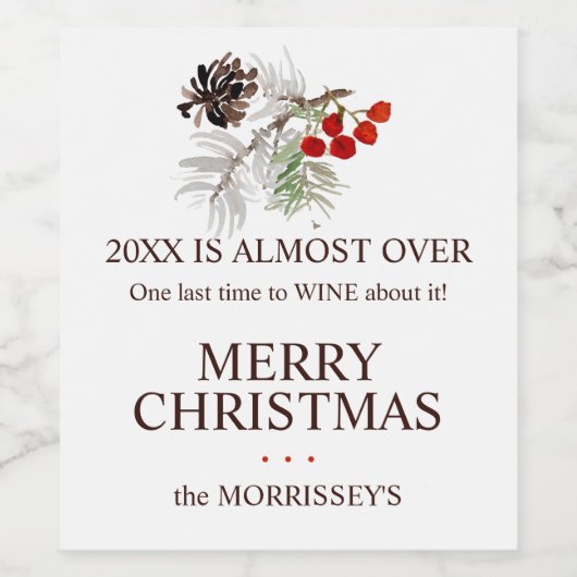 Funny 2024 ist fast über grüne Namen Urlaub Weinetikett (Einzelnes Label)