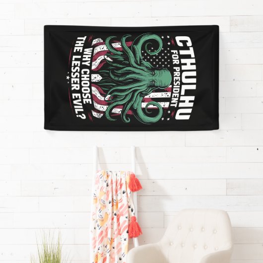 Funny 2024 Wahlen Cthulhu für den Präsidenten Banner (Insitu)