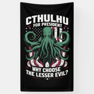 Funny 2024 Wahlen Cthulhu für den Präsidenten Banner
