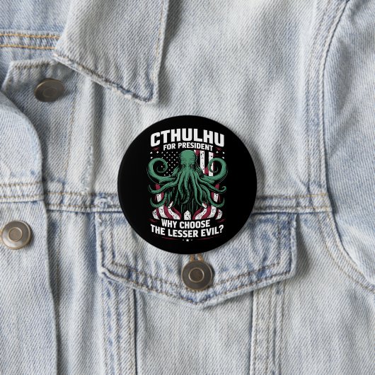 Funny 2024 Wahlen Cthulhu für den Präsidenten Button (Beispiel)