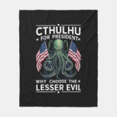 Funny 2024 Wahlen Cthulhu für den Präsidenten Fleecedecke (Vorderseite)
