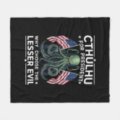 Funny 2024 Wahlen Cthulhu für den Präsidenten Fleecedecke (Vorderseite (Horizontal))